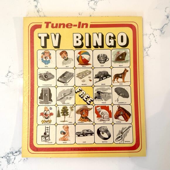 Vintage 1970 Tune-In TV Bingo Board Game — Selchow & Righter Complete Classic - Picture 4 of 16